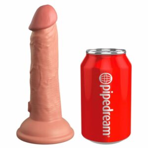 Naturvibrator „6“ Vibrating + Dual Density Silicone Cock“ mit extra starkem Saugfuß