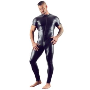 Wetlook-Overall mit 3-Wege-Zip