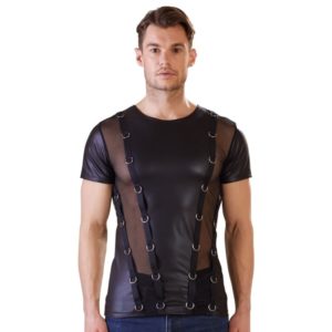Shirt im schwarzen Mattlook/Powernet und Ringen