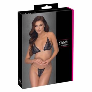 BH plus String aus Spitze mit durchsichtigen Bändern